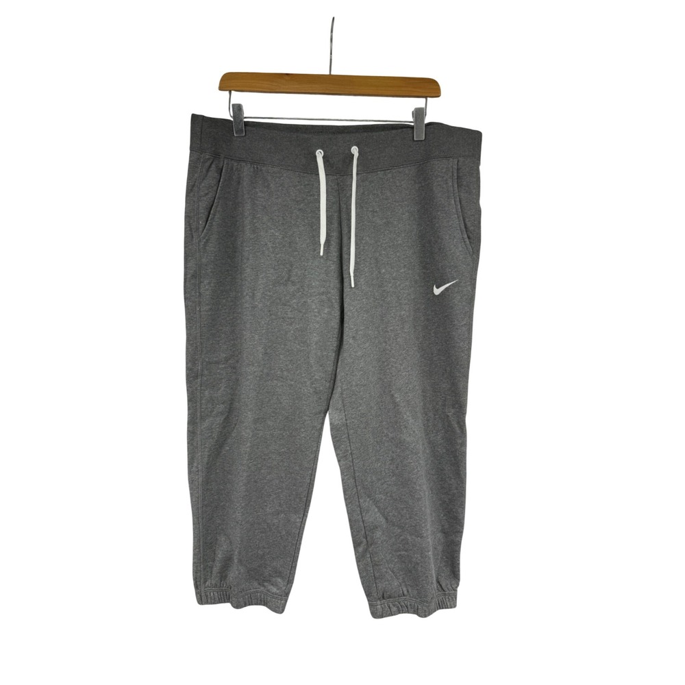 Nike Sportswear Womens Fleece Capri Sweatpants Grey XL Regular Fit New
